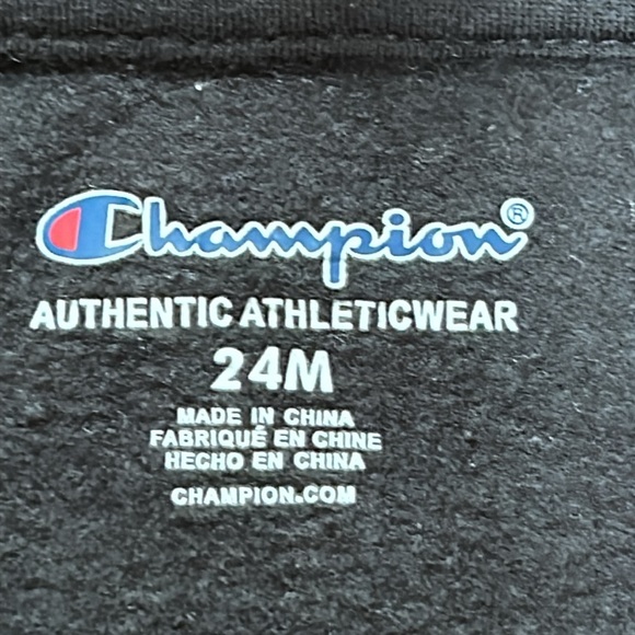 Champion black athletic hoodie sweatshirt. Logo on front. Size 24 Months. - Picture 2 of 8